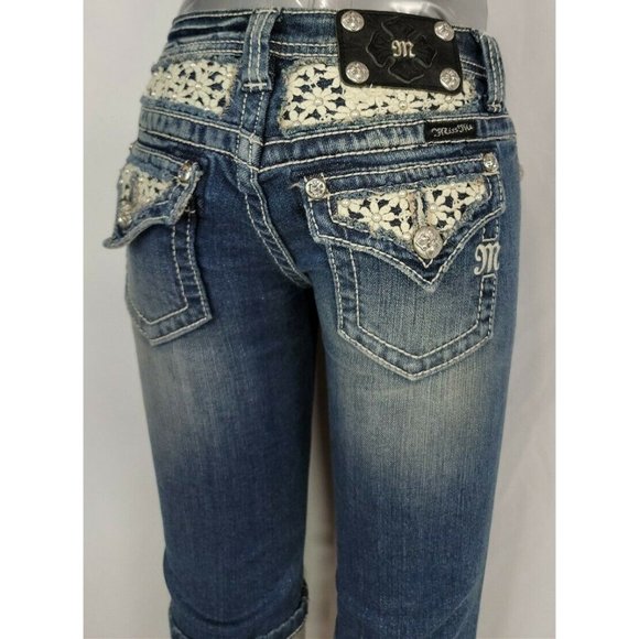Stretch Slim Fit Buckle Denim Jeans 